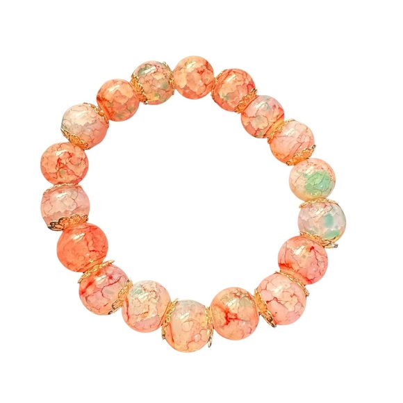 🔸18. NWOT Elegant Coral Beaded Bracelet - Picture 1 of 2